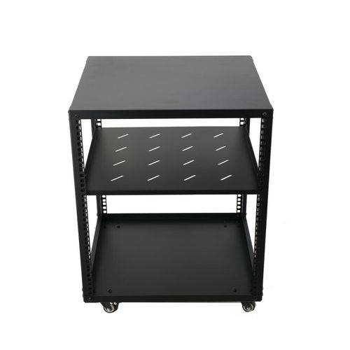 12U 19" Rackmount Server Frame Network Cabinet Open Frame Server Rack Black — image 4