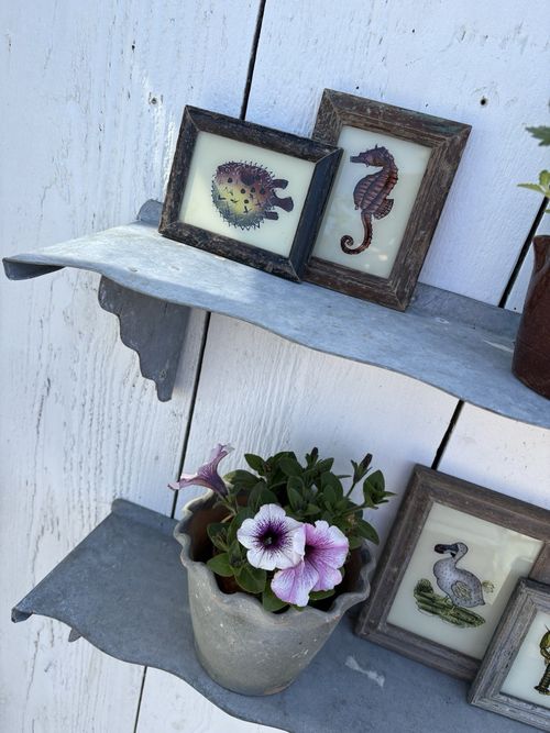 Vintage Metal Shelf With Scalloped Edge  — image 8