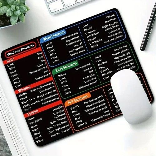 Keyboard Shortcut Mouse Pad Office/Excel/Word/PPT Shortcuts Cheat Sheet Mat home