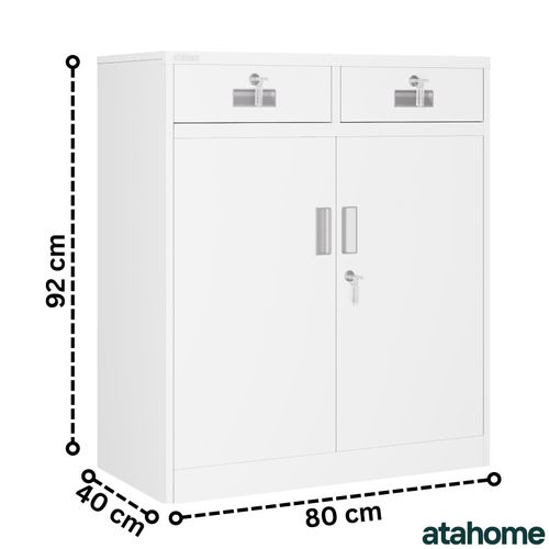 Atahome Metal Cabinet Storage Cupboard Lockable Steel Cabinet Adjustable Shelves — image 6