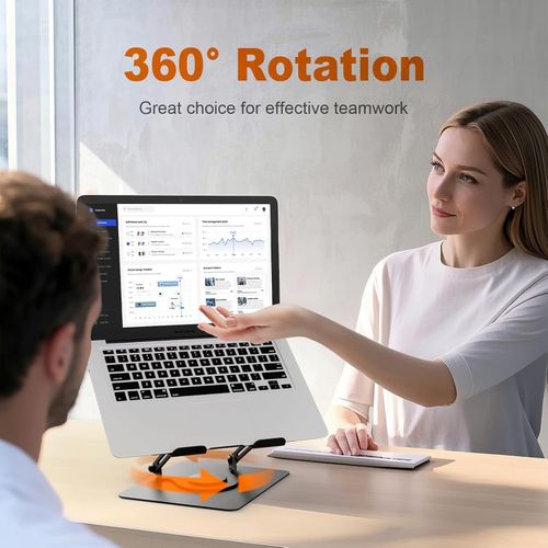 360° All Metal Portable Laptop Tablet Stand Riser Adjustable Holder For Desk — image 7