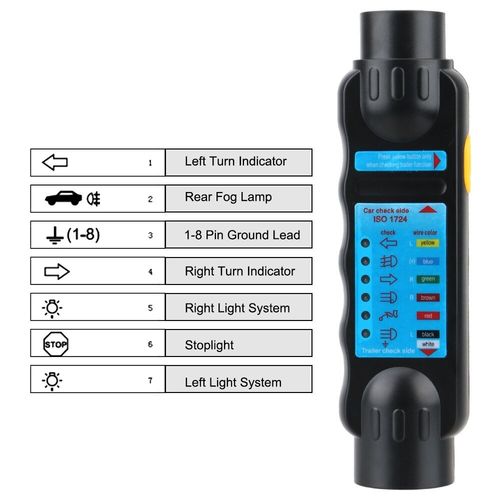 7Pin Trailer Socket Tester Electrical Tow Bar Wiring Circuit Light Test Tool 12V — image 4