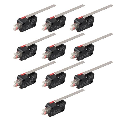 10pcs Limit Micro-Switch Long Straight Hinge Lever Type SPDT V-153-1C25 — image 1