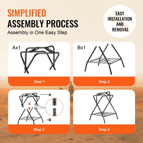 Uimoso Folding Saddle Rack Freestanding Horse Saddle Stand, 132 lbs Capacity — image 4