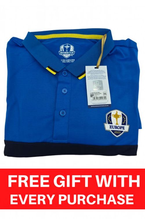 Polo 2023 Ryder Cup European Fanwear Men's Royal Blue Tipped Shirt