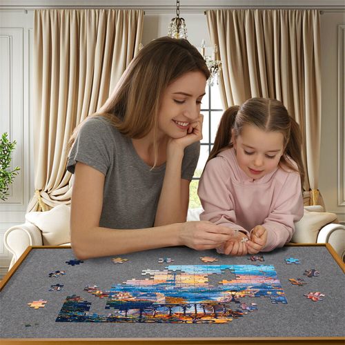 1500Pcs Jigsaw Puzzle Table Storage Board 2-Drawer & 4-Level Adjustable Tilting — image 10