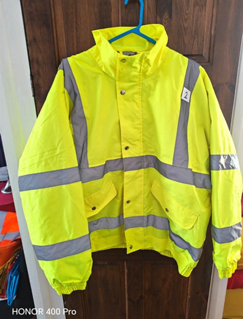 Black Knight Hi-Vis Reflective Hooded Protective Jacket Yellow/Grey 3XL