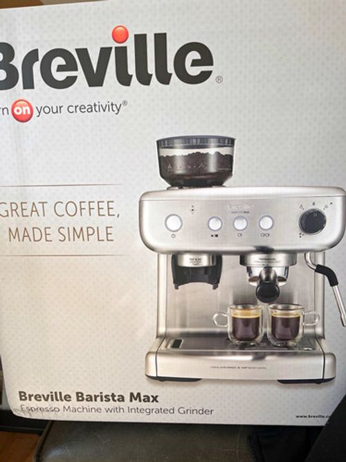Breville Barista Max Espresso Machine Integrated Grinder 2.8L Silver VCF126