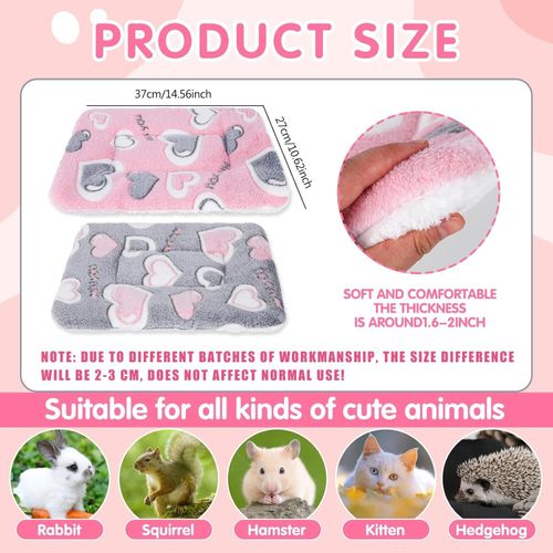 Cozy Plush Small Animal Bed Mat Washable Guinea Pig Pad 2 Pcs 35x27cm — image 7