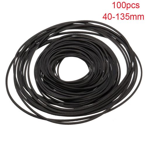 100pcs 40-135mm Mixed Rubber Drive Belts for Cassette Tape Deck CD DVD Player — image 2