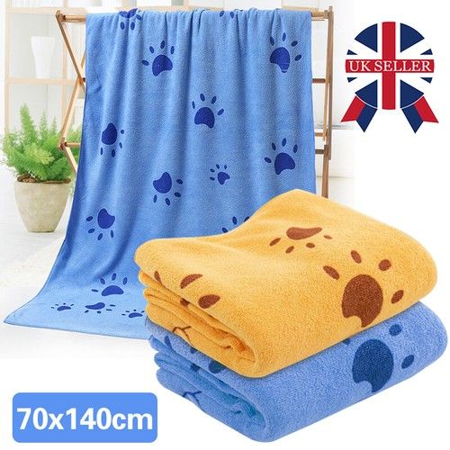 2X 140x70cm Super Absorbent Large Fast Drying Microfibre Dog Cat Pet Bath Towel~