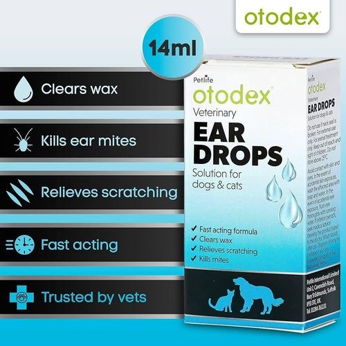 Petlife Otodex Ear Drops for Dog Cat Clear Wax Mites Cleanser Itching 14ml — image 3