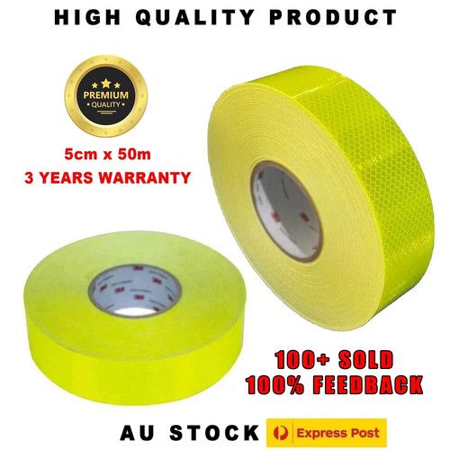 3M Reflective Tape Hi Vis Fluorescent yellow 4083 Class 1 5cm x 50m Safety Tape