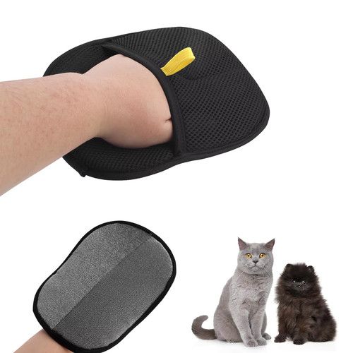 Pet Hair Removal Tool Reusable Static Removal Gloves, Double-Sided Grooming