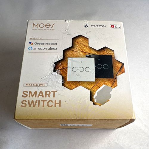 Moes WS-EU 3 Gang WiFi App Touch Smart Wall Switch White Alexa/Google 90-250V