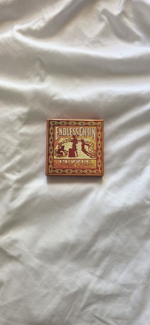 Professor Puzzle Endless Chain Brain Teaser Vintage Cardboard 8-11 Red/Gold — image 3