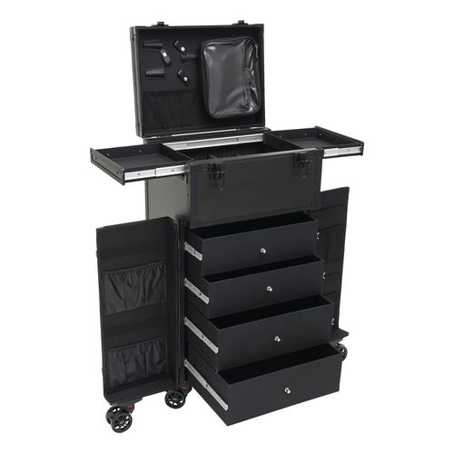 Professional Makeup Case Organizer Travel Case Rolling Makeup Cosmetics Box — image 12