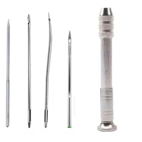 Leather Sewing Kit Hand Stitching Craft Tools Kit Awl Waxed Thread Needles DIY — image 1