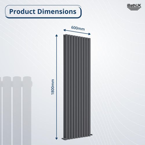 Radiator Vertical Designer Double Panel Oval Columns Heating Anthracite White — image 5