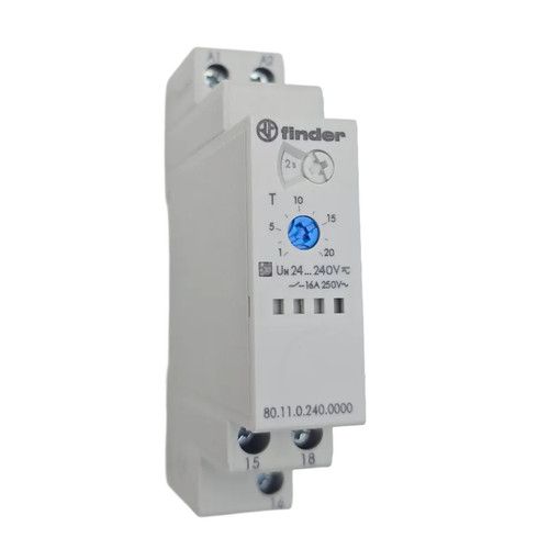 Finder 80.11.0.240.0000 Modular Timer Relay 1CO SPDT 24-240V AC/DC 16A New