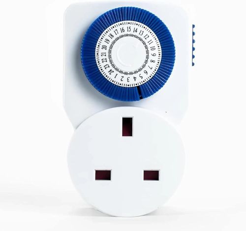 24 Hour Mechanical Plug-In Timer Switch UK White Segment Timer Socket Energy Sav — image 1