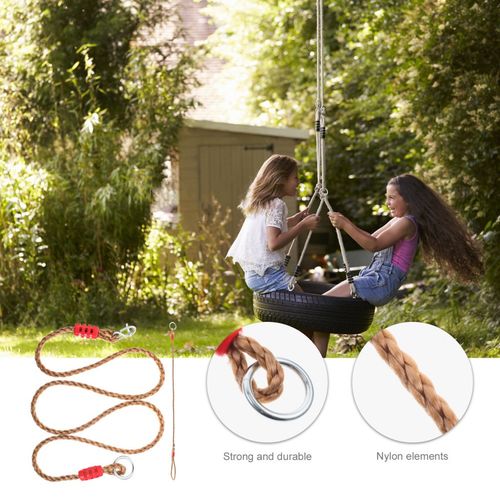 2Pcs Swing Rope Kit with Adjustable Nylon for Tree and Porch Swings — image 3