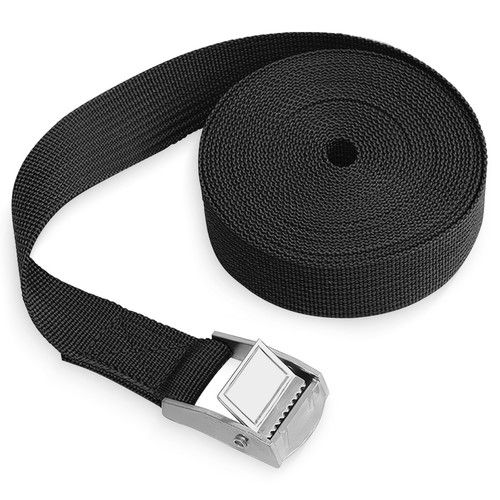 Metal Cam Buckle Tie Down Straps 25mm Webbing 1m - 5m Securing Luggage Trailer