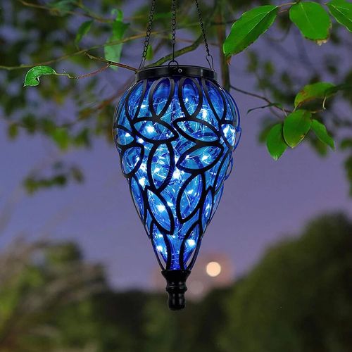 Outdoor Garden Solar Powered LED Light Lantern Hanging Yard Decoration Lamp — image 10