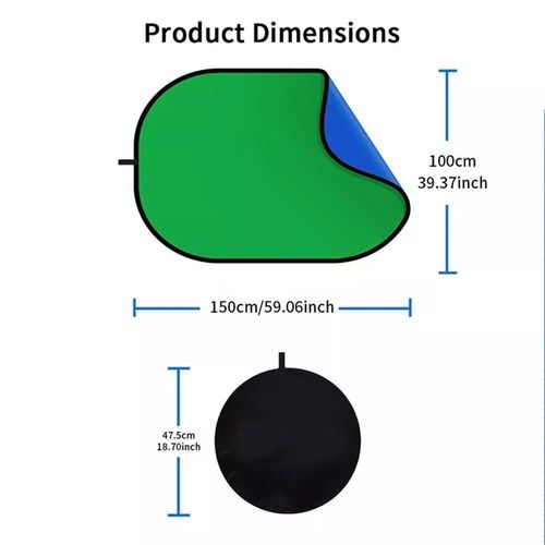 2in1 Green Blue Popup Backdrop Background Panel Screen Collapsible Clip Kit UK — image 12