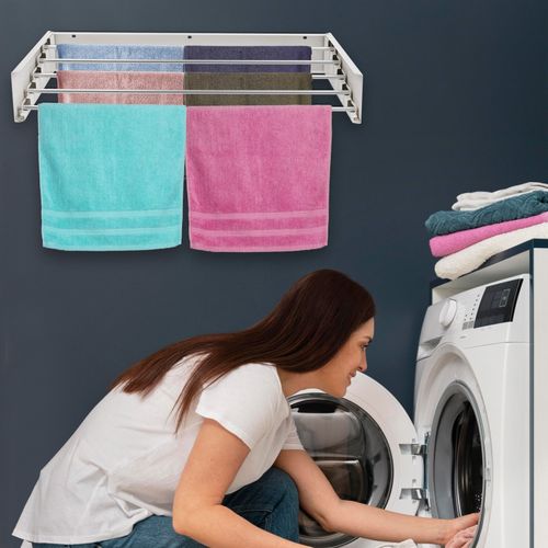 80/100CM Wall Mounted Airer Towel Drying Rack Extendable Folding Clothes Dryer — image 7