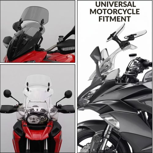 Motorbike Motorcycle Clip On Windshield Wind Screen Deflector Extension Spoiler — image 6