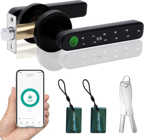 Smart Fingerprint Door Lock, Biometric Keyless Entry Door Lock with APP - Cards — image 1