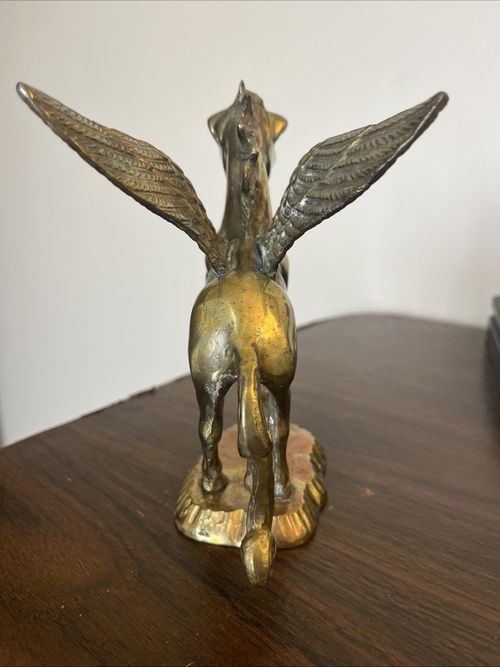 Solid Brass Pegasus Flying Horse 6.5” Heavy Greek Mythology Statue 2 Lbs — image 5
