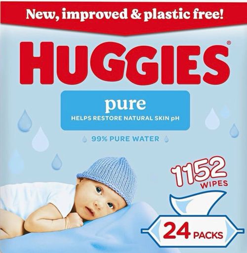 Huggies Pure Disposable Baby Wipes 24 Packs 1152 Wipes 99% Pure Water