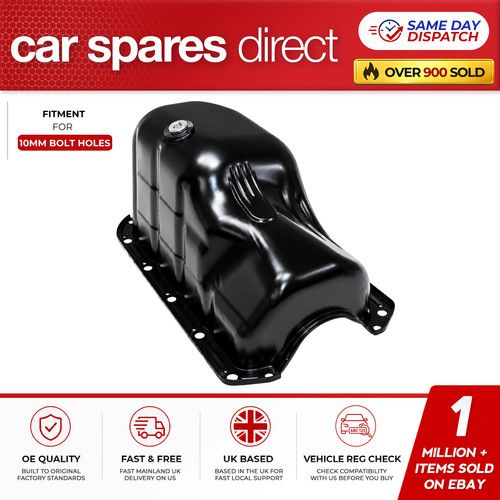 FIAT 500 INC CONVERTIBLE 1.2 2007-ON STEEL ENGINE OIL SUMP PAN