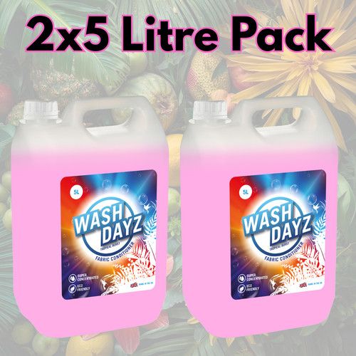 WashDayz Tropical Burst Fabric Softener 2×5L | Long-Lasting Fruity, Exotic Scent