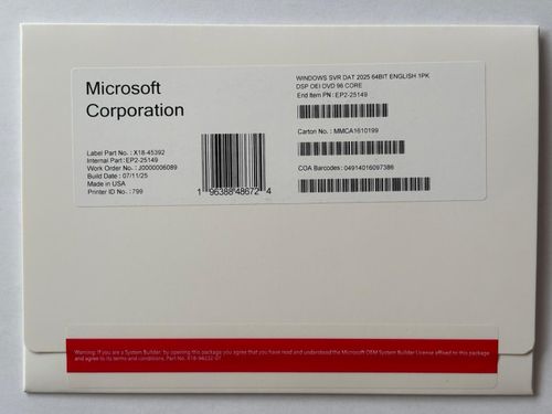 Microsoft Windows Server 2025 Datacentre 64Bit  96 Core DVD+Key — image 2