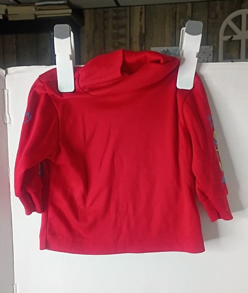 Vintage OshKosh Bgosh Mice At Work Red Turtleneck Long Sleeve 6-9M Made In USA — image 7
