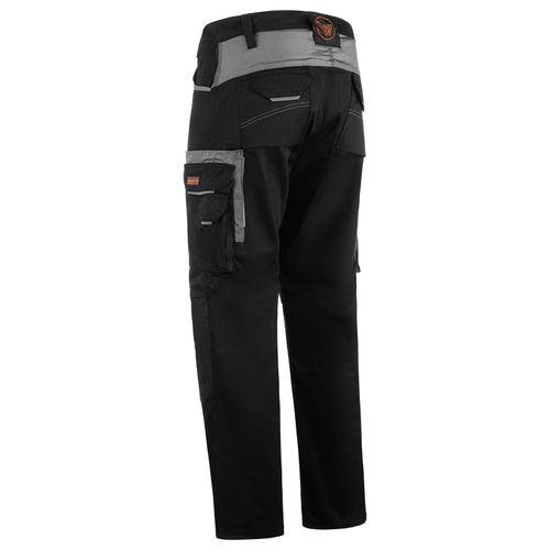 Work Trousers Men's Heavy Duty Cargo Black & Grey Combat Pants with Multi Pocket — image 7