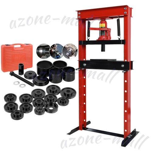 12 Ton Workshop Press Machine Hydraulic Bench + 23pc Wheel Drive Bearing Puller