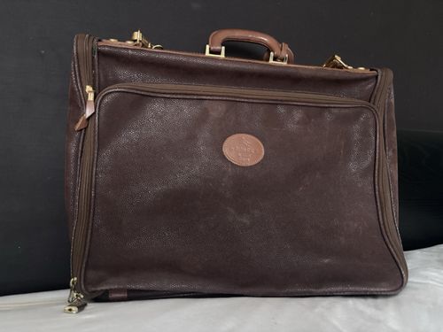 Vintage Bric's Italy Rodeo Star brown suede and leather garment suit carrier bag — image 1
