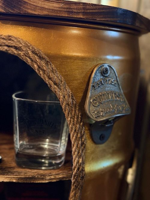 Rustic Whiskey Barrel Handcrafted Drinks Cabinet / Mini Bar / Man Cave — image 13