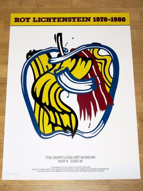 Roy Lichtenstein Exhibition Poster "Apple" 1981 Pop Art Original Poster Mint