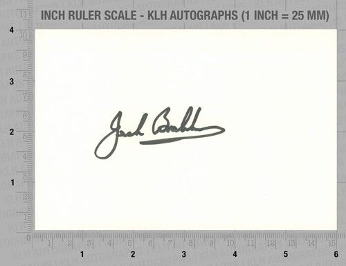 Sir Jack Brabham Hand Signed White Card Formula One F1 Racing Autograph COA