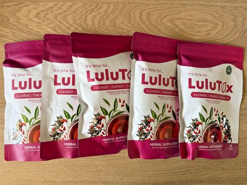 5 x LULUTOX Original Detox Tea Herbal Blend for Healthy Weight PEACH - 140 Bags