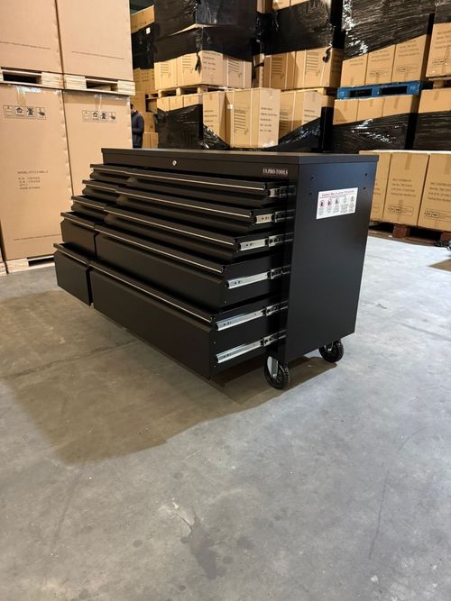 US PRO TOOL CHEST BOX BENCH BLACK WORKTOP 55" FINANCE AVAILABLE! — image 1