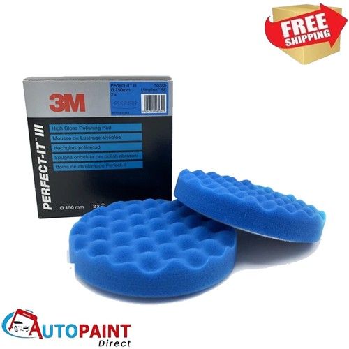 3M 50388 Perfect-it III Blue 6" 150mm Polishing Compounding Mop Pad Hook & Loop
