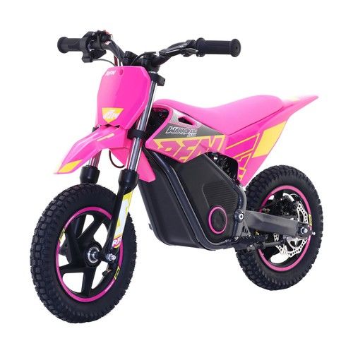 Electric Dirt Bike RFN Warrior SX E400 Pink and Yellow Kids Off Road Motorbike