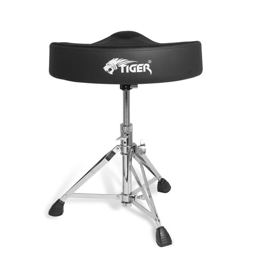 Drum Throne Black Padded Seat Double-Braced Legs Percussion Stool Tiger — image 6