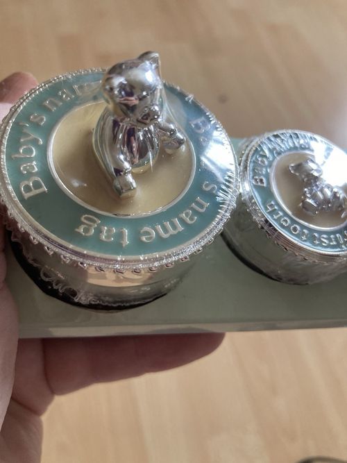 Set Of 3 Silver Plated Baby’s ‘first’ Trinket Boxes - New — image 3